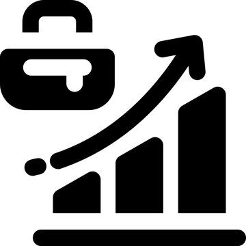 business growth glyph icon. Strong and solid vector icon for websites, mobile interfaces, presentations, and visual branding. High quality and easy to edit.