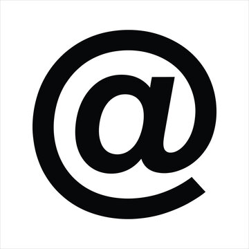 Black at Symbol Design Displays a Bold and Minimalist Style on a Transparent Background