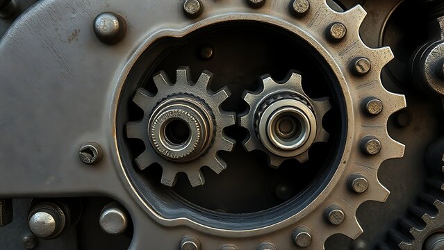 solenoid. Mechanical gears failing to engage, stopped metallic mechanism. public awareness campaigns, NGO reports, designed for public awareness campaigns and NGO communications, used by professors.