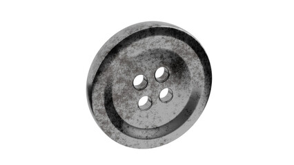 3D Render a button with holes on it on a white background