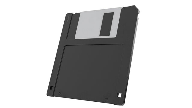3D Render a floppy disk is shown on a white background