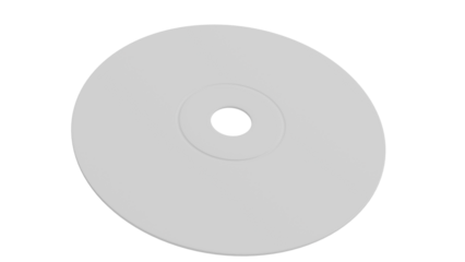 3D Render a white cd disc with a hole in the middle
