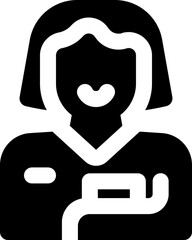 secretary glyph icon. Strong and solid vector icon for websites, mobile interfaces, presentations, and visual branding. High quality and easy to edit.