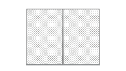 3D Render a metal gate with a chain link fence