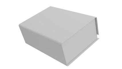 3D Render a white box with a handle on a white background