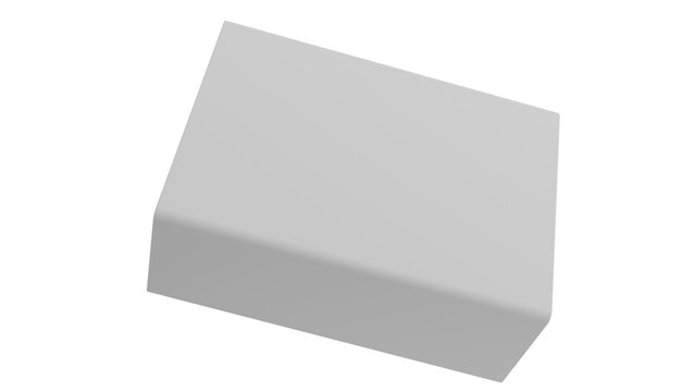 3D Render a white box with a black handle on a white background