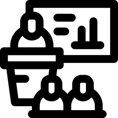 seminar line icon. Clean and minimalist vector icon for websites, mobile apps, presentations, and logos. Fully scalable and customizable for any project.