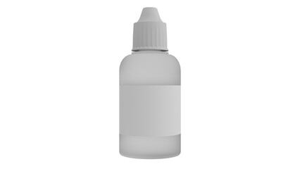 3D Render a bottle of liquid with a white cap