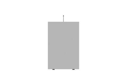 3D Render a tall white object with a black top