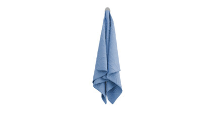 Naklejka premium 3D Render a blue towel hanging on a hook