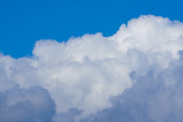 A beautiful blue sky with soft white clouds for an abstract background