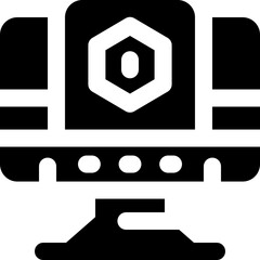 computer glyph icon. Strong and solid vector icon for websites, mobile interfaces, presentations, and visual branding. High quality and easy to edit.