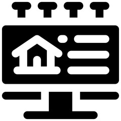 billboard glyph icon. Strong and solid vector icon for websites, mobile interfaces, presentations, and visual branding. High quality and easy to edit.