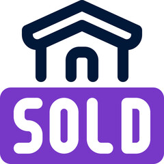 sold duotone icon. Sleek and modern vector icon for websites, mobile apps, marketing materials, and corporate design. Fully scalable and ready to use.