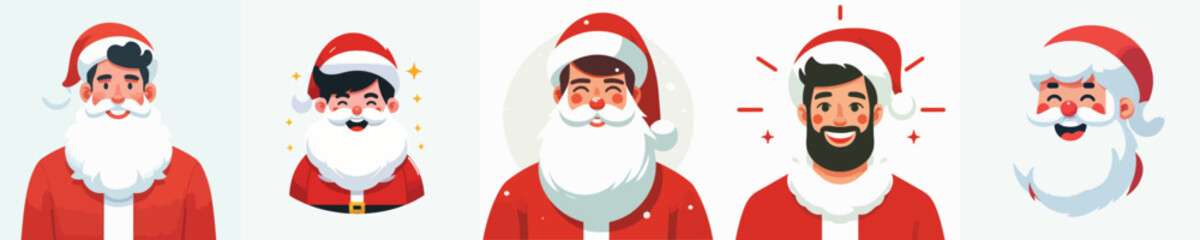 vector of young men in Christmas costumes
