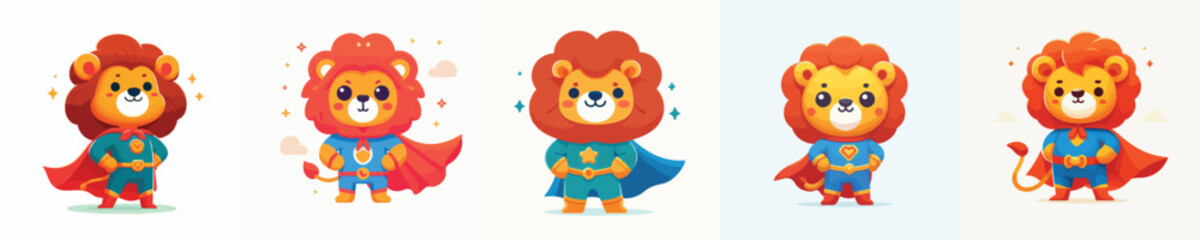 cute lion vector in super hero costume © sarah16blakeyxh2