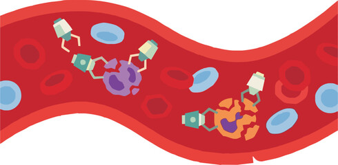 Innovative nanobots repairing damaged cells inside bloodstream, representing future of medicine with precision and advanced technology for healthcare solutions