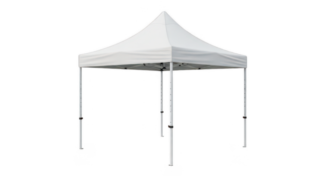 White pop up canopy tent isolated on transparent background