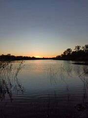 sunset over the river