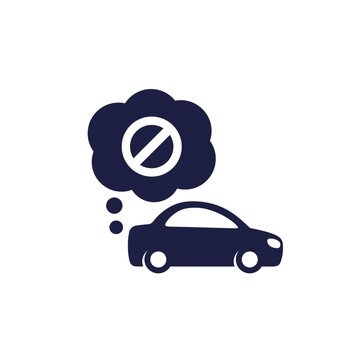 car exhaust ban icon on white