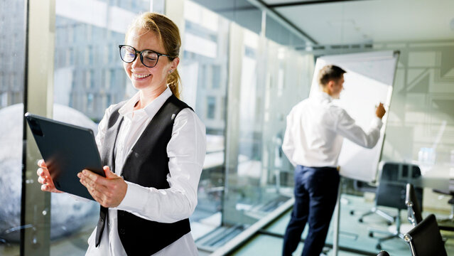 Business meeting in a modern office setting