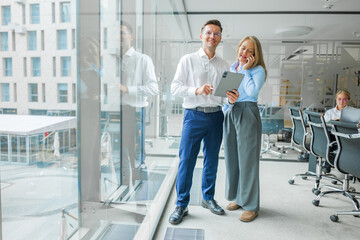 Business meeting in a modern office environment