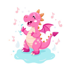 A pink dragon happily frolicking in pink foam and singing. Concept Fantasy Creatures, Pink Aesthetic, Happy Moments, Foam Party, Musical Dragons
