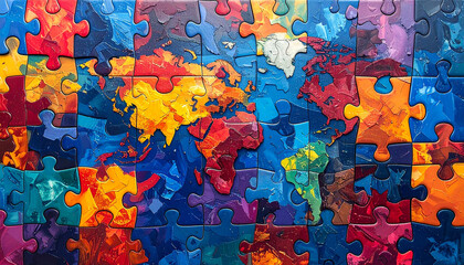 Watercolor puzzle connection unity