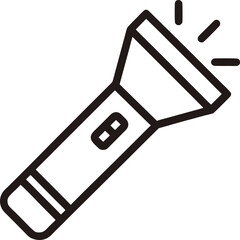 Flashlight Line Icon vector illustration on white background