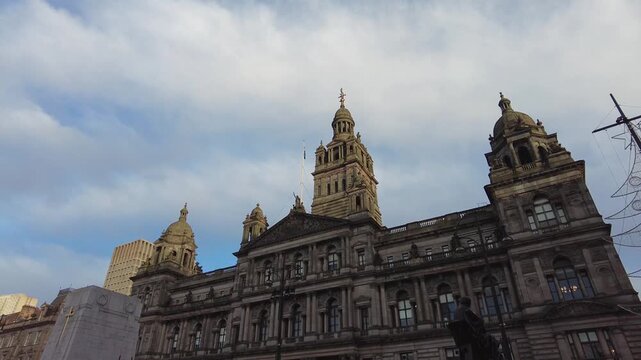 Glasgow Scotland: 7th Jan 2025: George Square Xmas decorations being taken down
