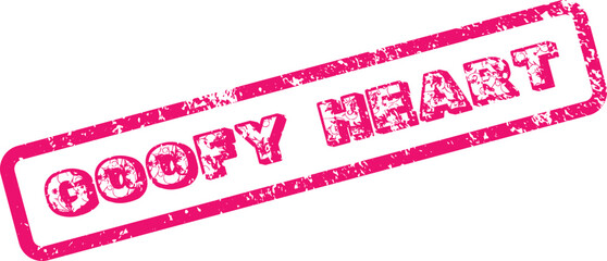 The words Goofy Heart are written in pink color floral text