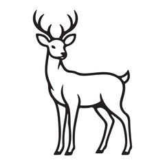 Elegant deer silhouette with natural elements
