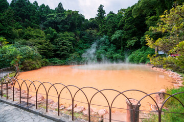 Chinoike Jigoku oldest natural hot spring, Beppu, Oita, Japan