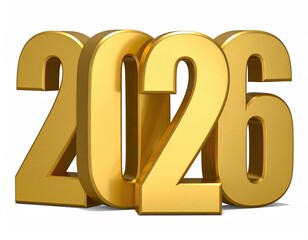 Gold "2026" year; rendered perspective view