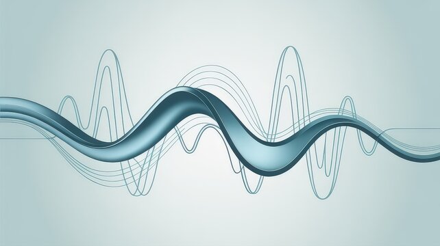 Abstract Blue Wave Sound Waveform Visualization. - Powered by Adobe