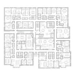 Detailed Floor Plan of Office Building Layout architecture