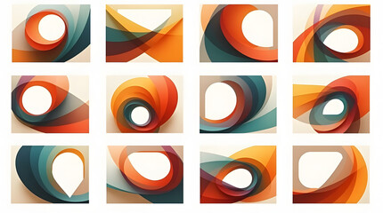 Vector icons and abstract logo collection for business design and web elements