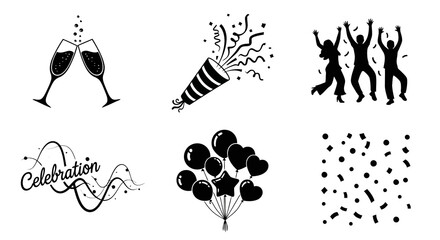 Collection of celebration design elements vector illustration