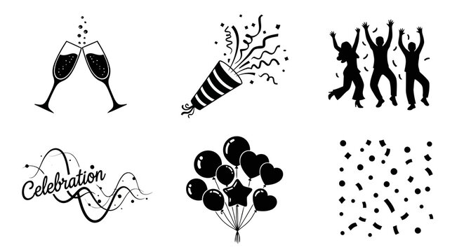 Collection of celebration design elements vector illustration