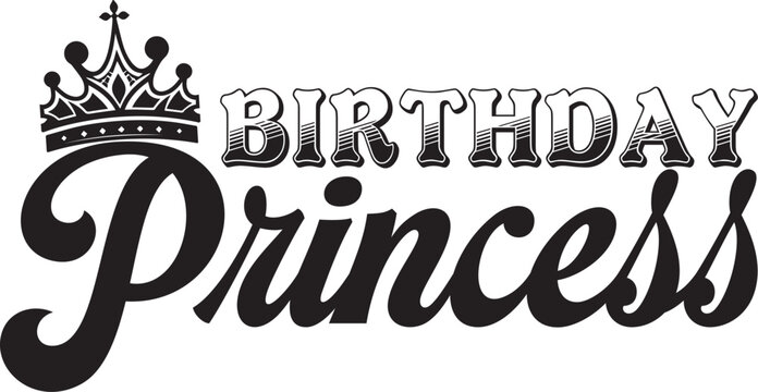 Cute birthday princess crown and stars design