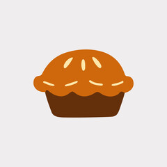A Thanksgiving vector object illustration pie cake
