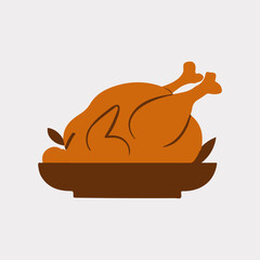 A Thanksgiving vector object illustration roast turkey chiken © Rojastock13