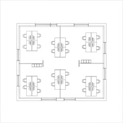 Office Floor Plan Wireframe whisk vector