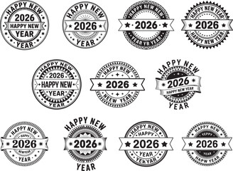 Fototapeta premium Happy New Year 2026 SVG