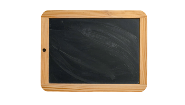 Chalkboard with wooden frame, used, with residual chalk