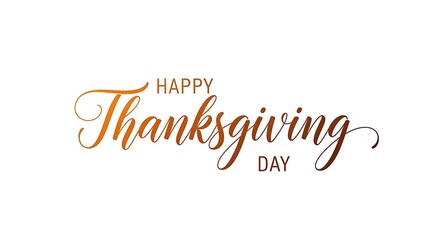 Happy Thanksgiving Day greeting with elegant script font and gradient colors