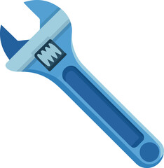 Obraz premium Blue adjustable wrench vector illustration for plumbing repair service tools and construction maintenance equipment