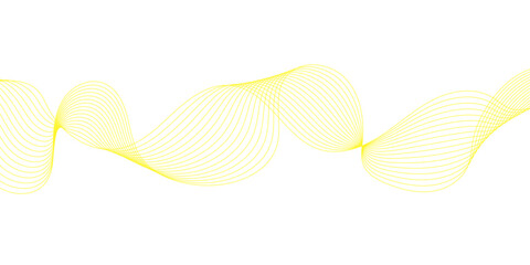 Yellow ribbon isolated with abstract yellow lines, a vector illustration pattern of flowing waves and curves for a background design element
