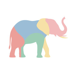 Colorful elephant graphic design perfect for playful kids illustrations