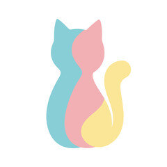 Playful pastel cats create a cute and modern design element for any project